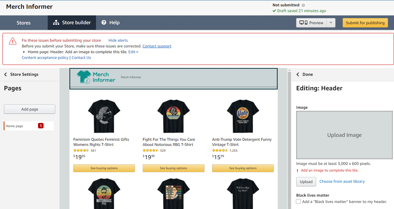 How To Create a Merch by Amazon Landing Page With All Your Products ...