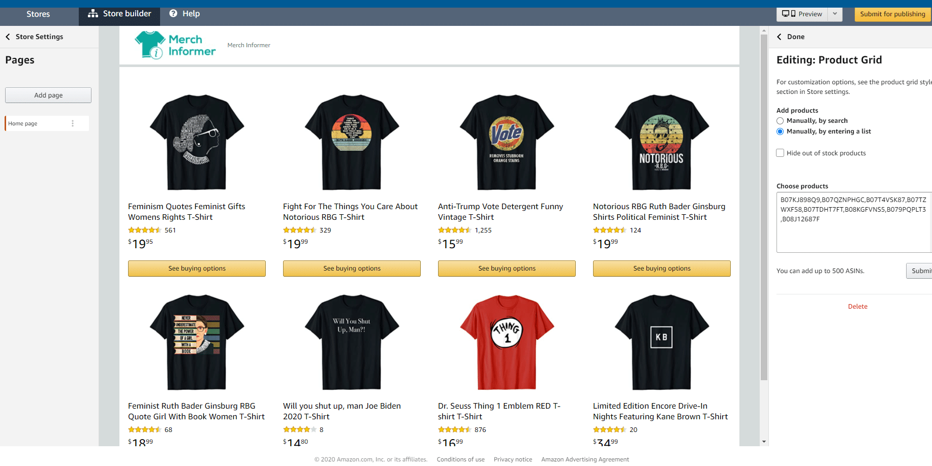 amazon merch products