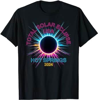 A black t-shirt with a black circle with a colorful design Description automatically generated