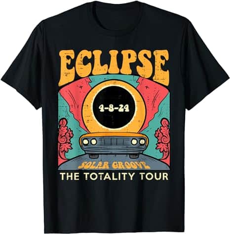 Eclipse Solar Groove Totality Tour Retro 4.8.24 Men Women T-Shirt