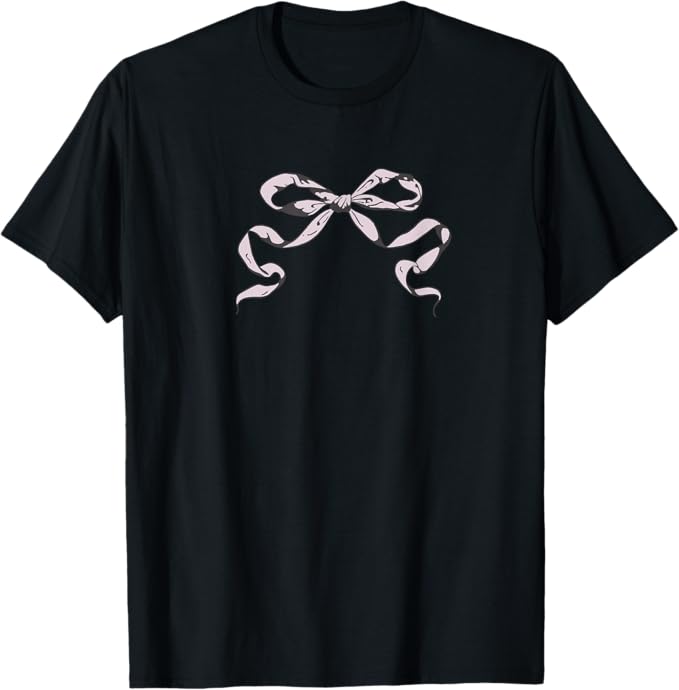 Cute Ribbon Trendy Bow Womens Girl Costume T-Shirt