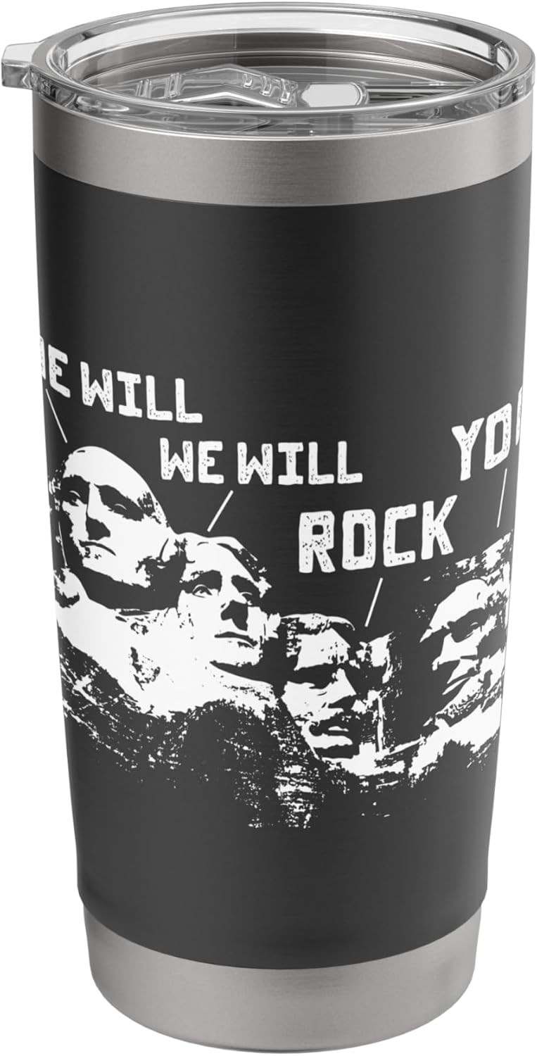 A black and white cup with white text Description automatically generated