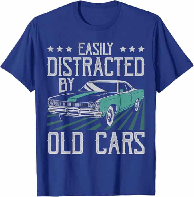 A blue shirt with a green and white design Description automatically generated