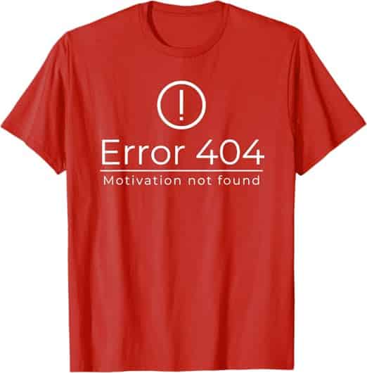 A red t-shirt with white text Description automatically generated