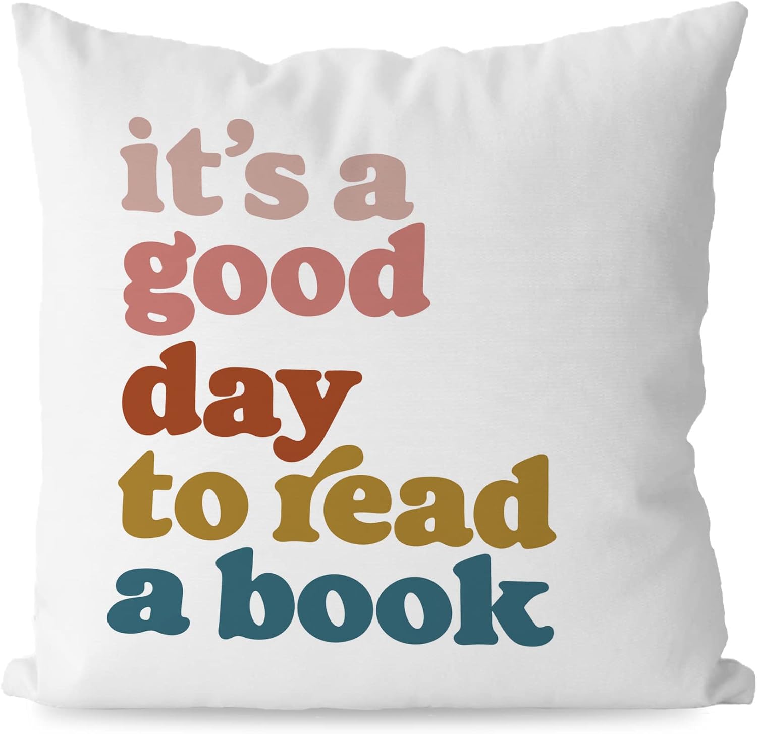 A white pillow with text on it Description automatically generated