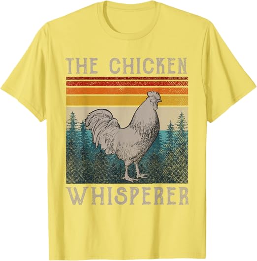 A yellow t-shirt with a rooster on it Description automatically generated