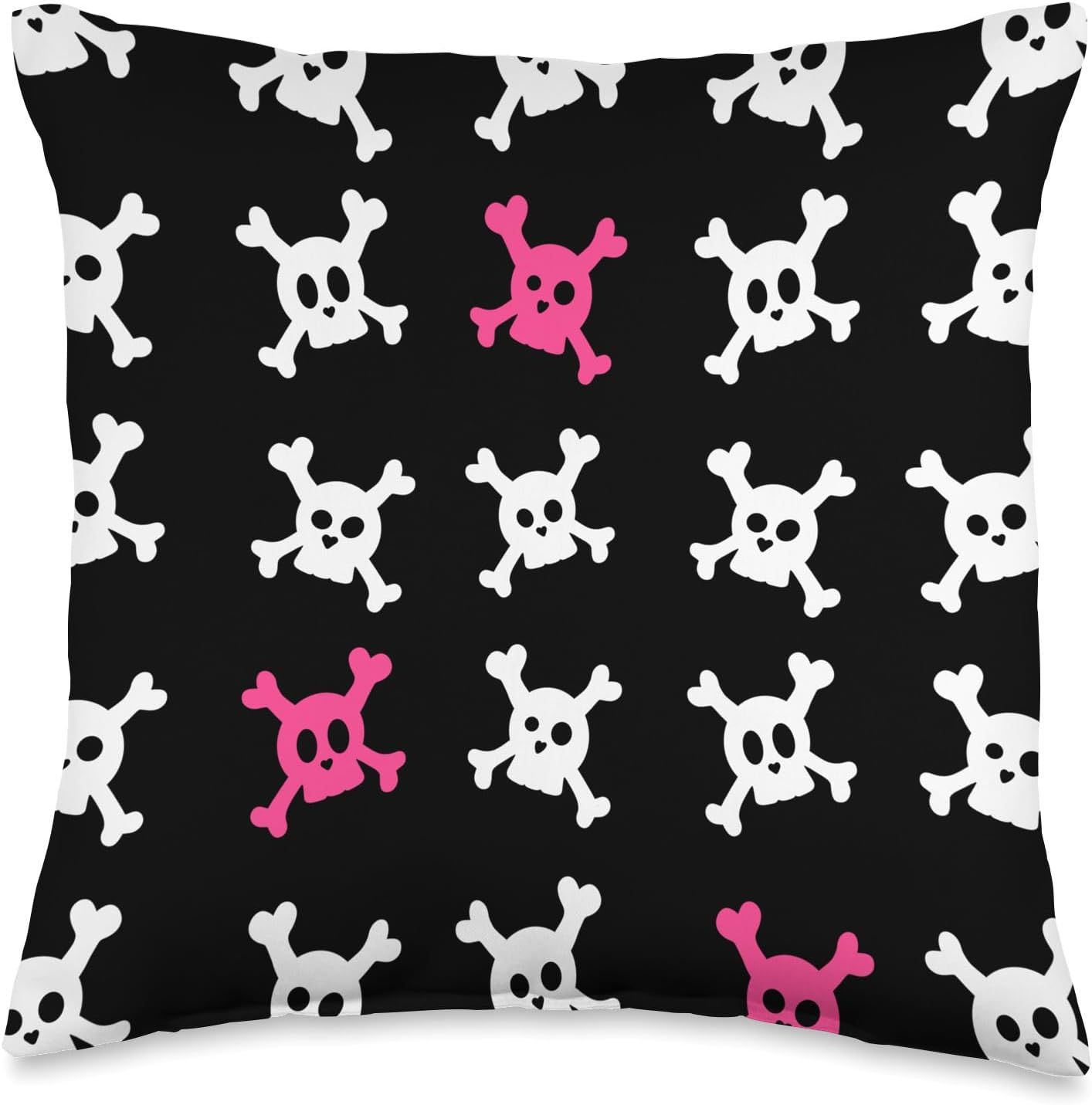A pillow with skulls on it Description automatically generated