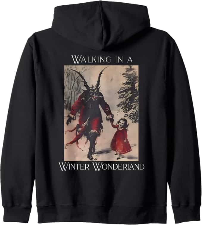 Retro Funny Walking in a Winter Wonderland Merry Christmas Zip Hoodie