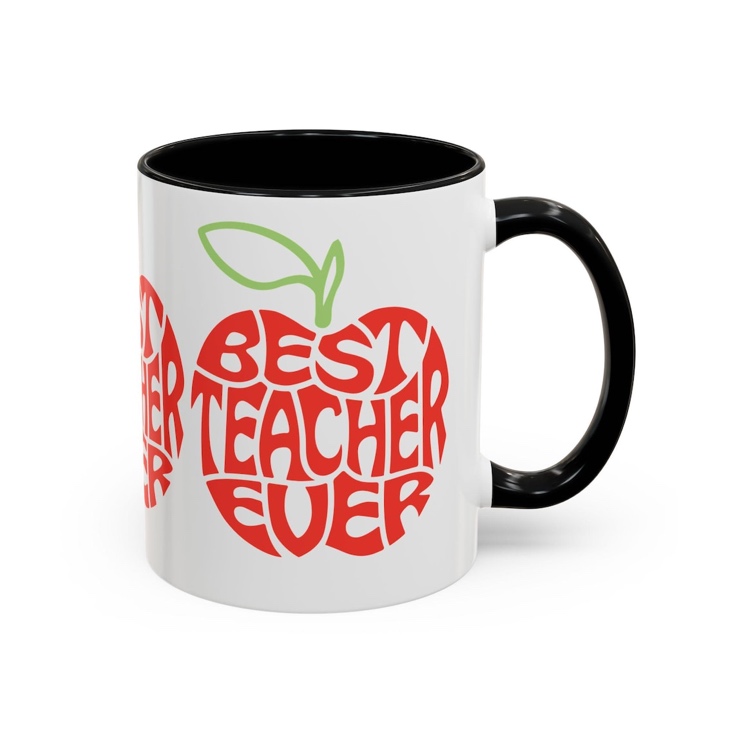 Best Teacher Ever apple design Coffee Mug | Accent mug, 11/15oz image 3