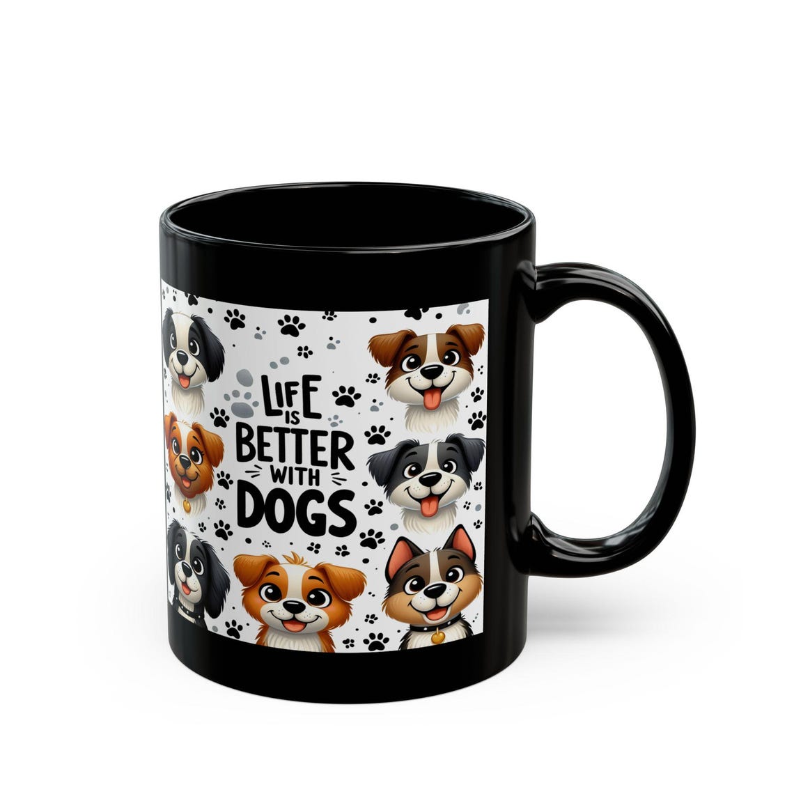 Life Is Better With Dogs Coffee Mug, Colorful Dog Lover Cup, Vivid Forever Keepsake, Vibrant Memory image 3