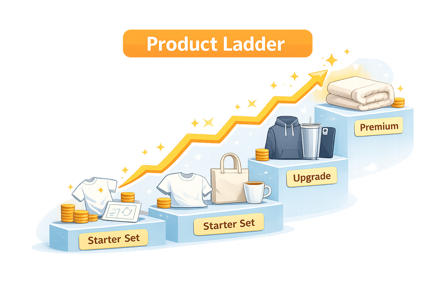 A diagram of a product ladder Description automatically generated