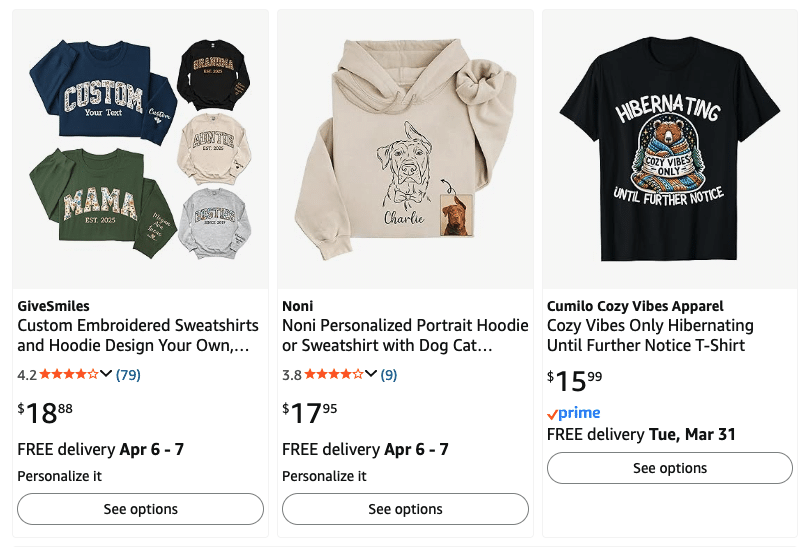 A screenshot of a clothing store Description automatically generated